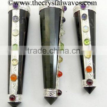 Blue / Black Tiger Eye Agate Chakra Massage Wands