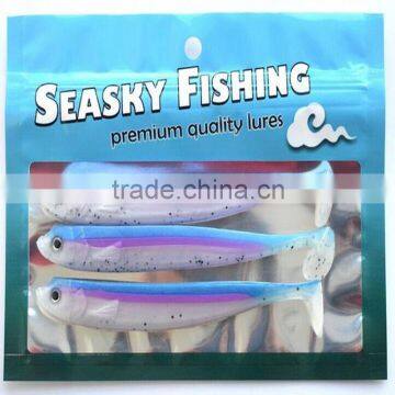 customized fishing lure bag/soft plastic bait lures bags/fish bait worm bag with zipper