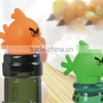 Dongguan bird shaped cheap funny silicone wine stopper