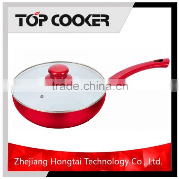 Aluminum non stick ceramic wok with metallic painting