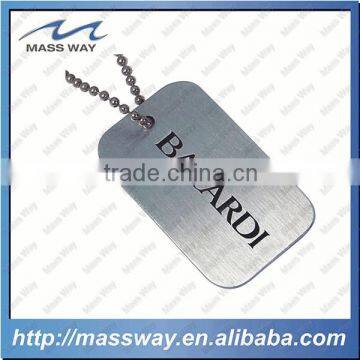 custom stamping silk printing brushed ID pet stainless steel dog tag
