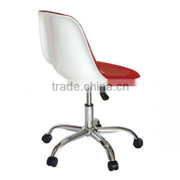 Swivel healthy computer chair/lifting plastic seat with wheels chair