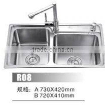 Factory price stainless steel 304 high grade small double kitchen sink