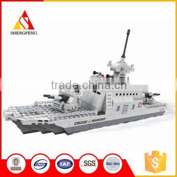 Safety ABS toys navy cruise warship plastic building blocks