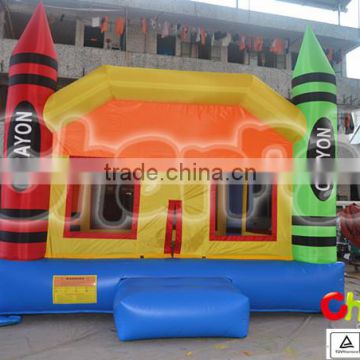 inflatable nylon and pvc crayon bounce castle for sale