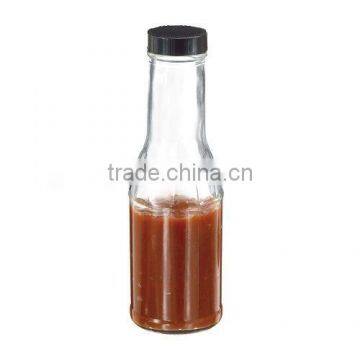 12 oz Clear Glass Dressing & Sauce Bottles (Black Phenolic Cap)                        
                                                Quality Choice