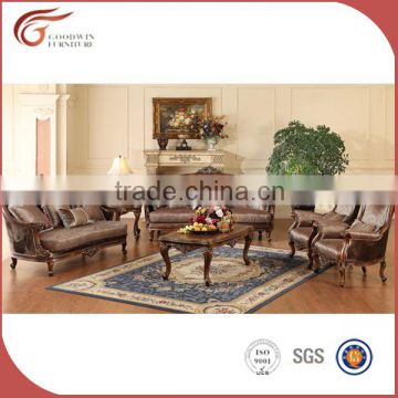 Fabric sofa for living room classical wood furniture