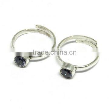 Special Moment !! Purple CZ 925 Sterling Silver Toe Ring, Fashion Silver Jewelry, Wholesale Silver Jewelry photo-4