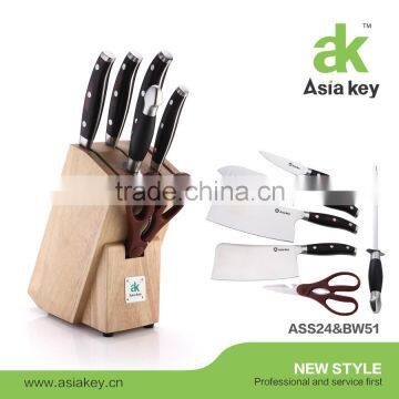 High class stainless steel best knife set pakkawood handle