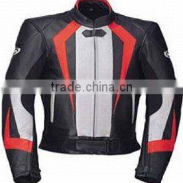 Leather Motorbike Racing Jacket , Leather Motorbike Racing Jacket ( Full Safety Motorbike Leather Jacket Black)