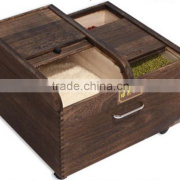 High end natural wood packing rice box