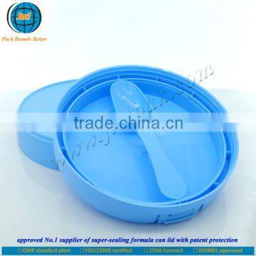 High-sealing follow-on milk powder can covers with built-in spoon with FSSC 22000 certified by GMP standard plant