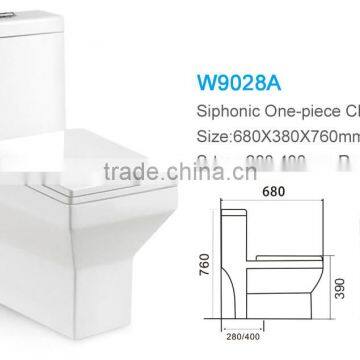 Restaurant Ceramic Building Material Sanitary Ware One Piece Toilet Square photo-3