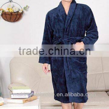 Microfiber bathrobe/ 100% polyester men's bathrobe