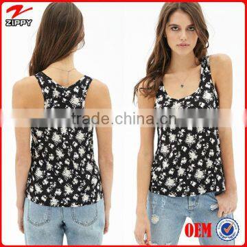 Women tank top design 2014 Floral Print Racerback Women Tank Tops & Clothings china supplier online shopping
