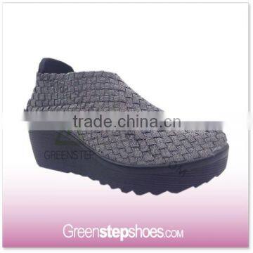 Woven No Laces Hand Made Elastic Woven Casual Shoes photo-2