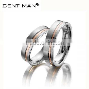 Fashion rose gold Stainless Steel Silver High Polish Couple Lover Rings Men & Women