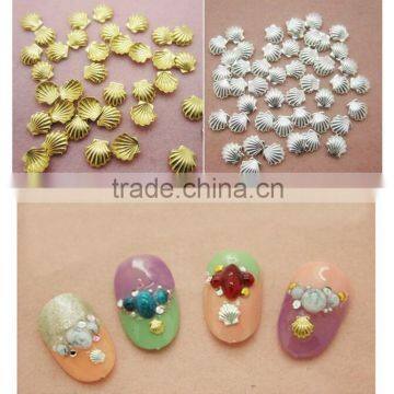 Brook recommendation metal slice 2014 wholesale bulk 2mm 3mm and 5mm 3D gold silver metal shell slice for nail art decoration