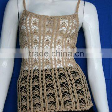 Lady fashion custom design of hand made sweaters/singlet