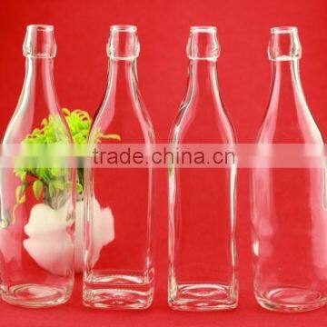 Wholesale square swing top glass bottle with rubber or ceramic stopper