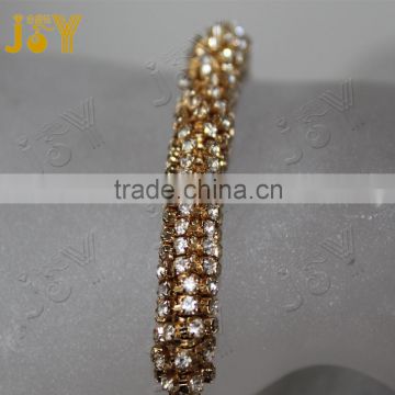 new pealike gold chain with shiny crystal chain strand string chain bracelet jewelry sexy girl women party wedding engagement