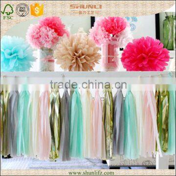 COLOR Hanging tissue paper tassel for wedding decoration