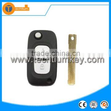 Folding flip remote key case shell cover fob blanks wholesale with 307 blade and logo for Renault Logan