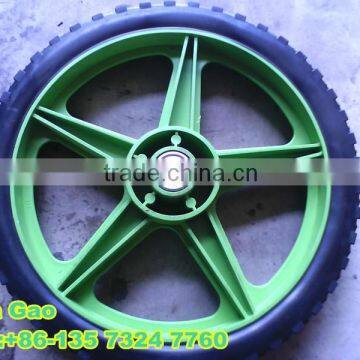 12 inch solid rubber wheel with plastic rim