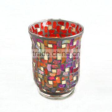 Mosaic Pillar Candle Holder