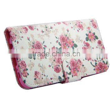 Card Slot For Galaxy s7 Flip Stand Wallet Case Cover Floral Leather Printed photo-3