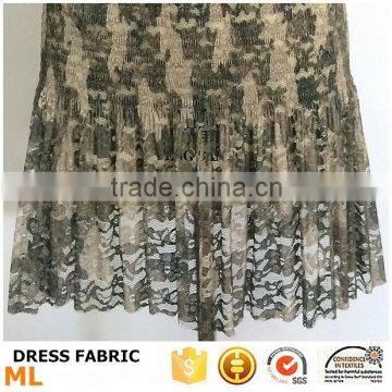 Lace Printing and Pleated Dresses Fabric Tulle Lace Fabric