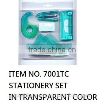 Stationery set in transparent color