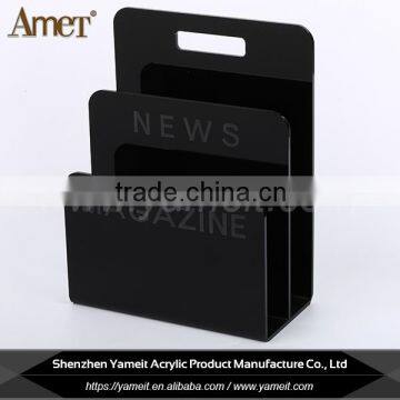 Wholesale Cheap Fashion Simple Black Acrylic Magazine Rack