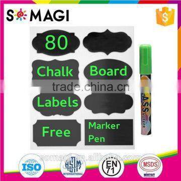 Customize Chalkboard Label Stickers,Fashion Print Labels Water proof vinyl chalkboard sticker label 0.12mm