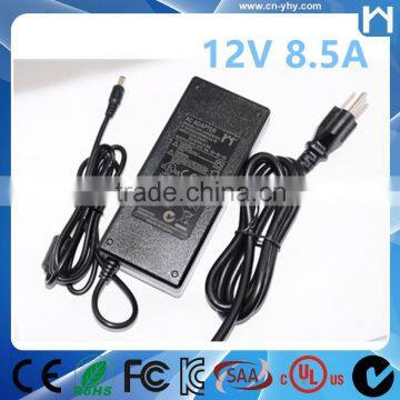 102W Switching power supply 100-240Vac universal AC-DC adapter 12V 8.5A charger for security IP camera