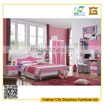 kids bedroom furniture sets cheap wooden room furniture pink color