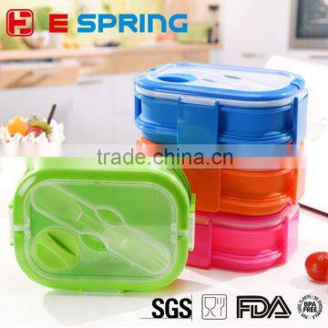 2 Tier Collapsible Lunch Box Silicone Containers