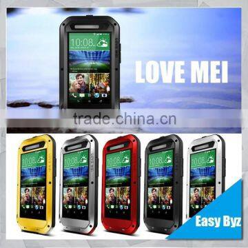 LOVE MEI Powerful Metal & Silicone & Gorilla Glass LOVE MEI Hybrid Case for HTC E8