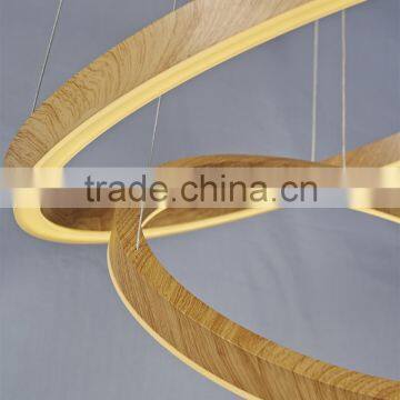 Wooden Finish Modernos Lamp Aluminum High Quality Light Circles Chandelier OM66113W photo-4