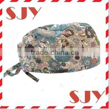 Flower Printed Women's and Men's Doctor Hat Wholesale Unisex Scrub Hat