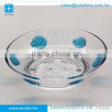 3D Bubble Fish Pattern Round Soap Dish Cotton Jar Toothbrush Holder Lotion Dispenser Tumbler Cup Toilet Acrylic set