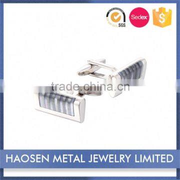 2016 Rhodium Personalised Handmade MOP with black stone Men Accessory Cufflinks