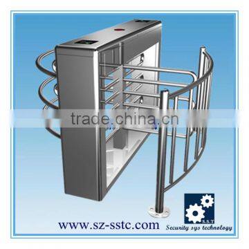 304 stainless steel waist high pedestrian turnstile barrier for supermarket entrance