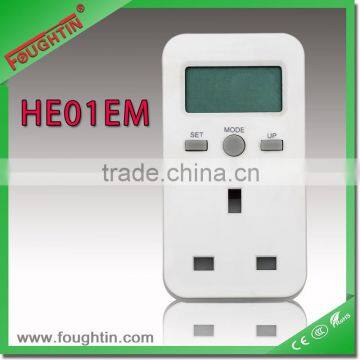 UK socket to UK plug energy socket energy meter
