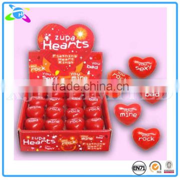 Novelty Light Up Heart Ring Flashing