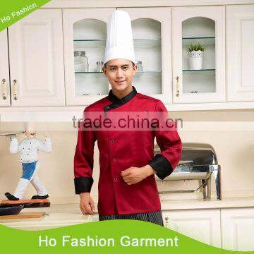 Black customized with good quality double breasted uniforme de chef