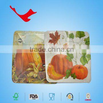 Paper Manufacturers Halloweens Square Printed 9" Paper Plate Fruit Dish Snack Container for Camping & Party photo-3