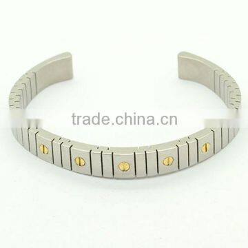 10mm bangle open cuff flex bracelet IPG polish stainless steel titanium jewelry