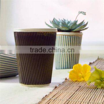 recycled custom logo printed disposable ripple paper coffee cup from alibaba supplier