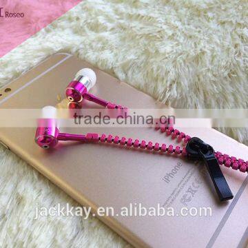 SNHALSAR free samples mobile sport earphone, zipper metal earphones